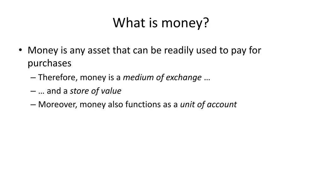 what is money 1