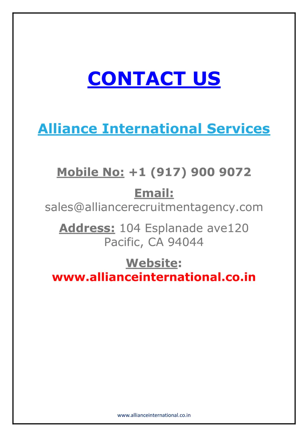 contact us