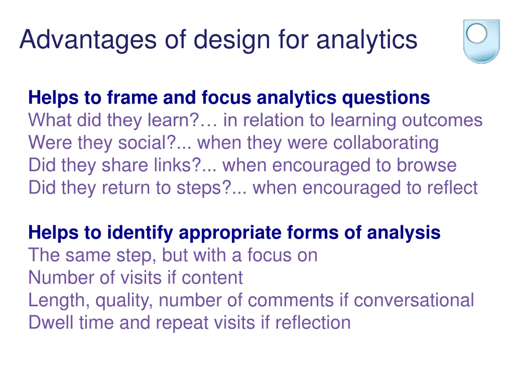 advantages of design for analytics