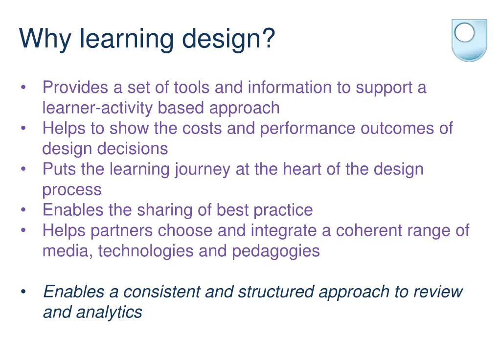 why learning design