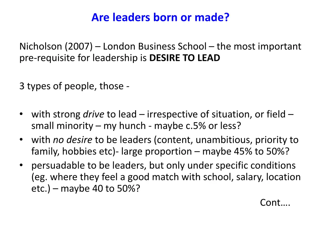 are leaders born or made
