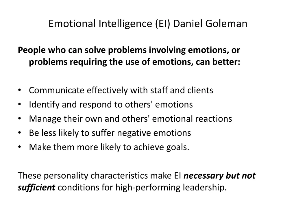 emotional intelligence ei daniel goleman