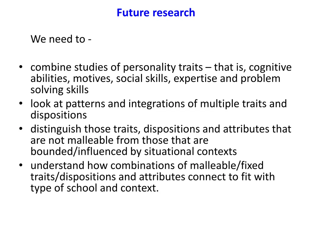 future research