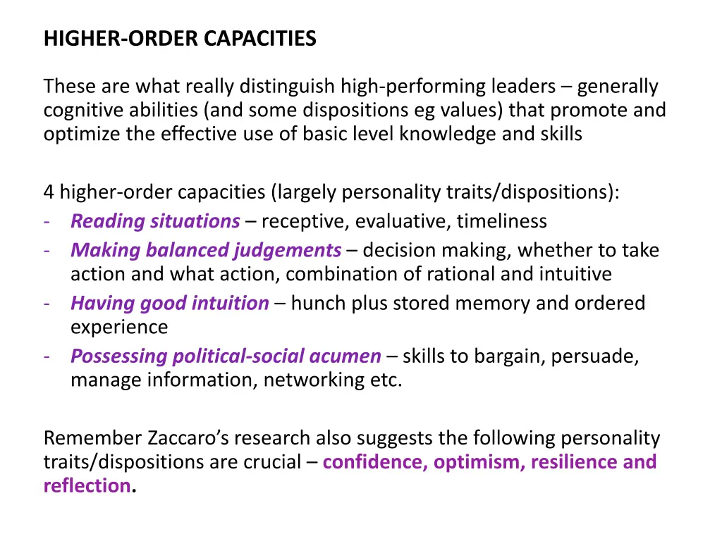 higher order capacities