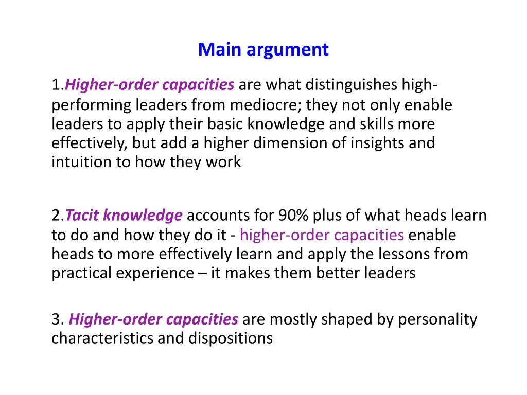 main argument