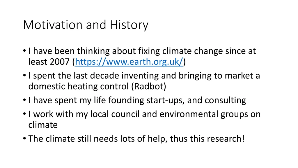 motivation and history