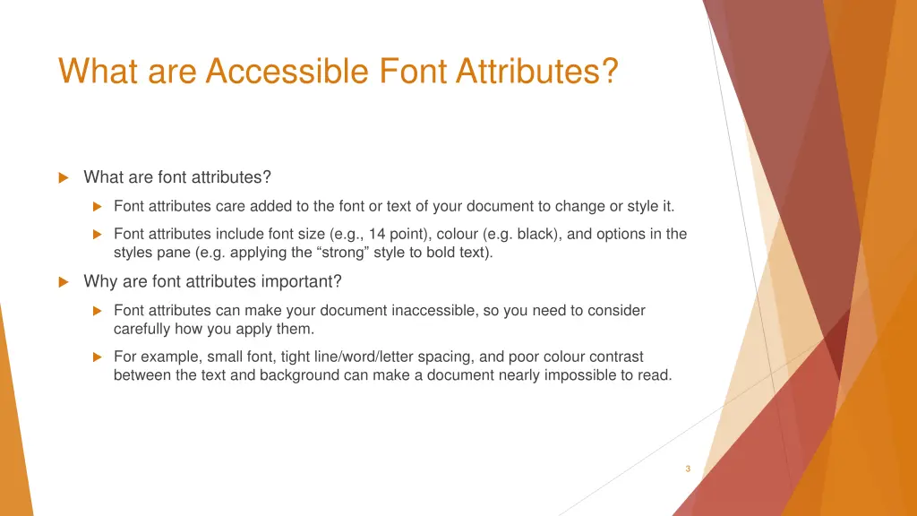 what are accessible font attributes