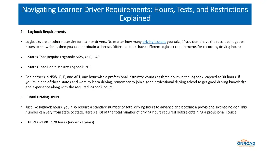 navigating learner driver requirements hours 2