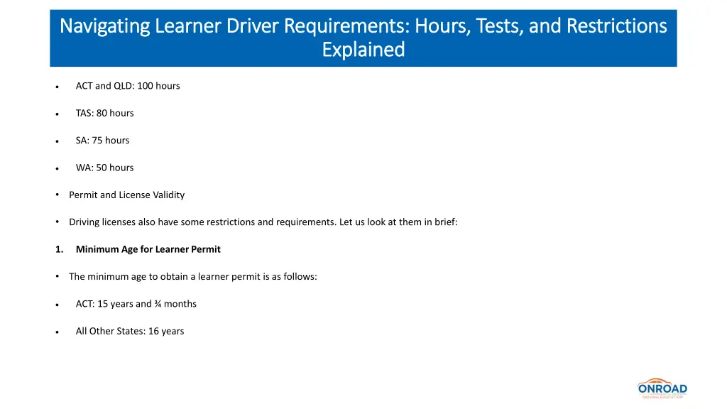 navigating learner driver requirements hours 3