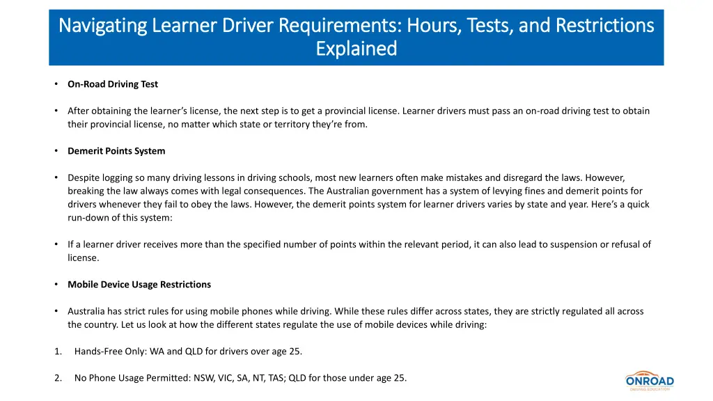 navigating learner driver requirements hours 6