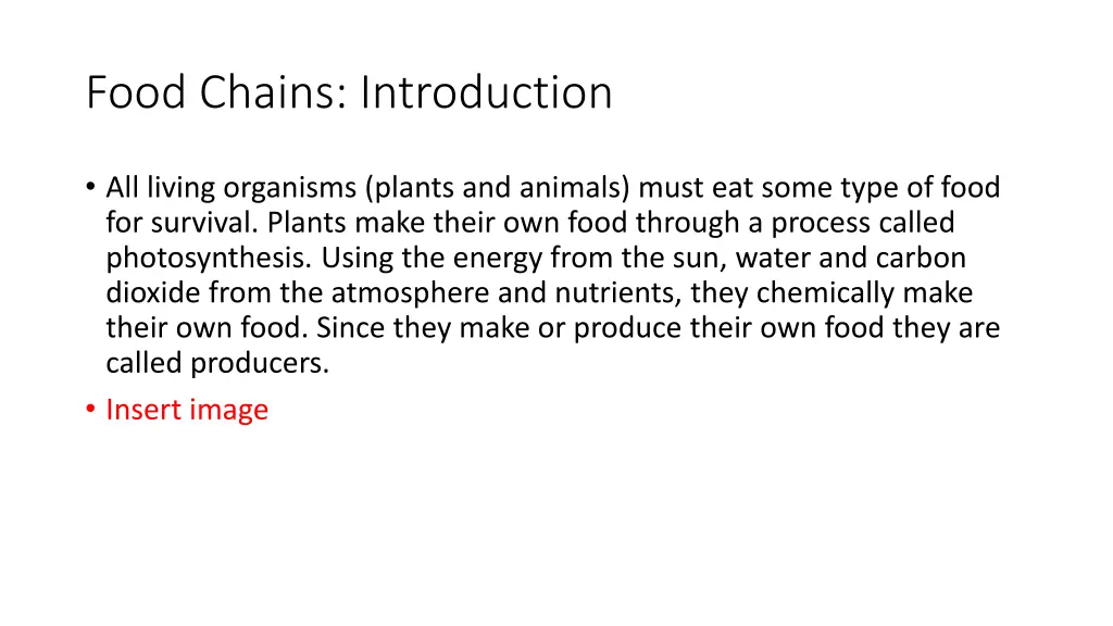 food chains introduction