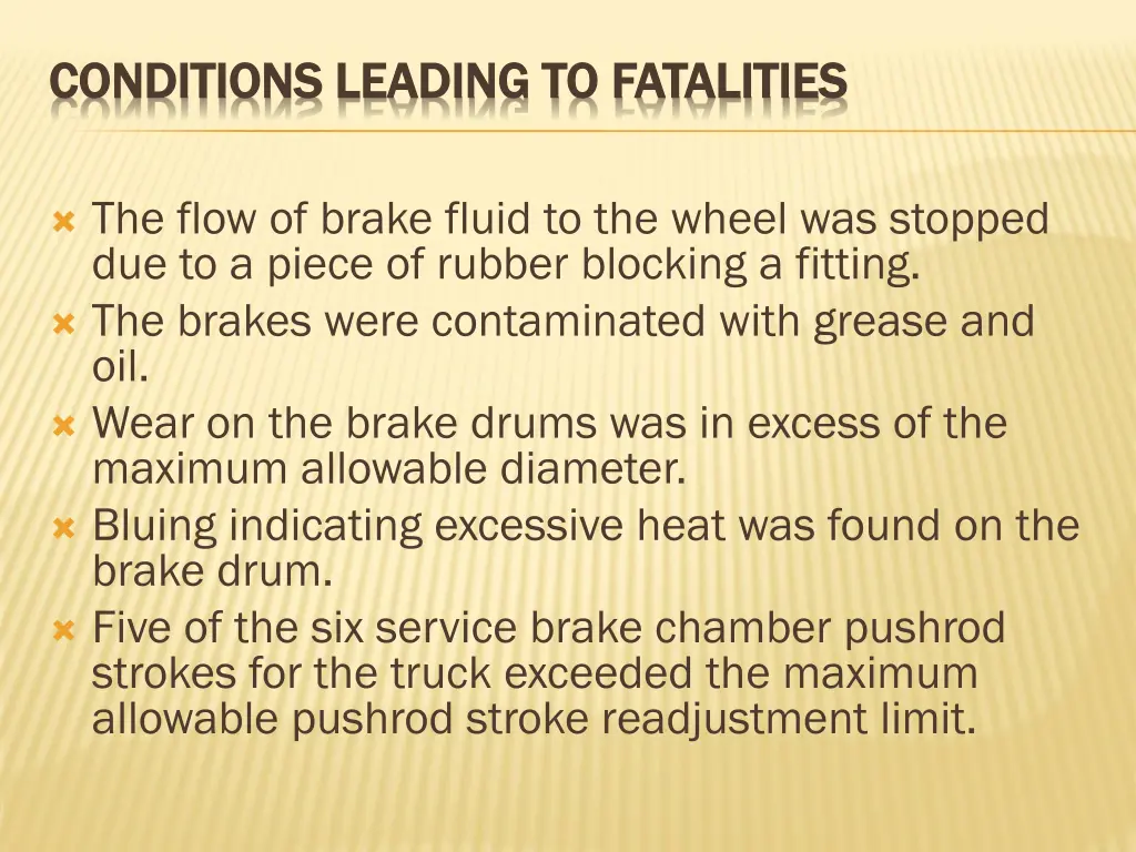 conditions leading to fatalities conditions 4