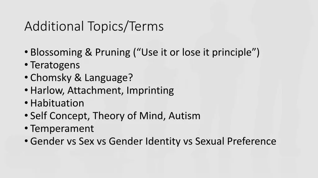 additional topics terms