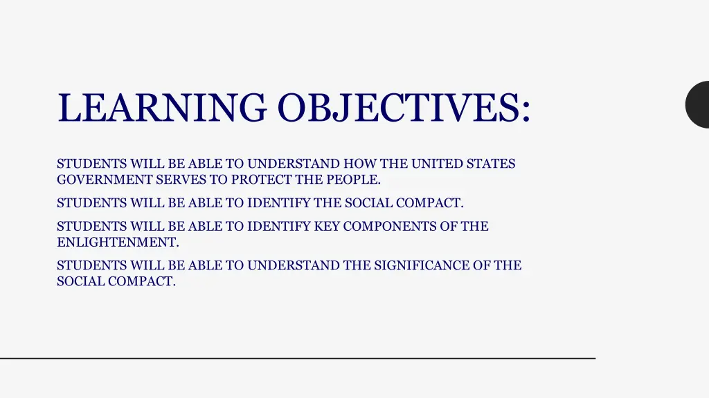 learning objectives