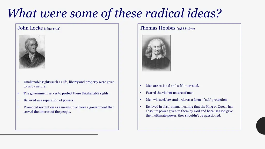 what were some of these radical ideas