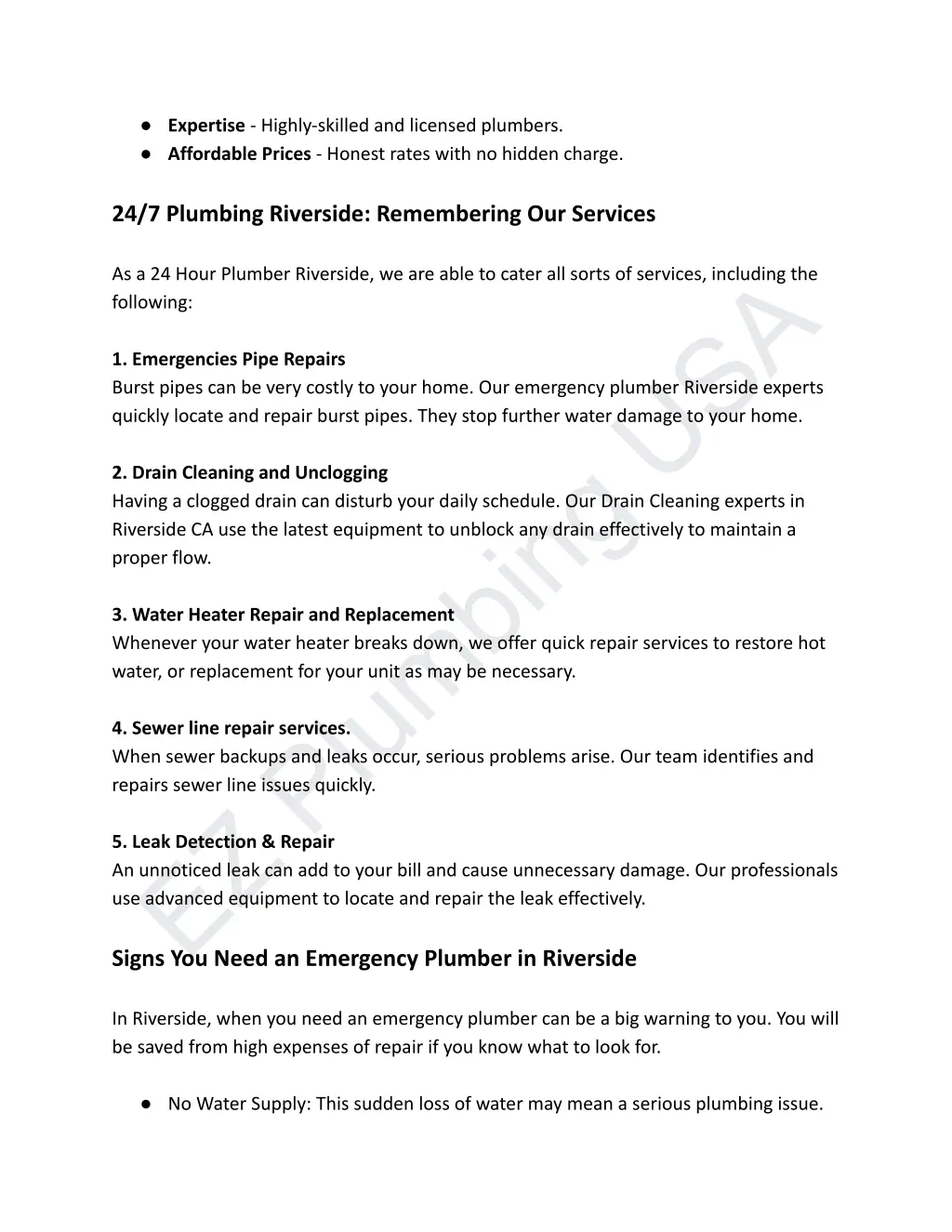 expertise highly skilled and licensed plumbers