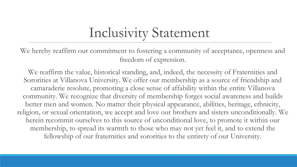 inclusivity statement