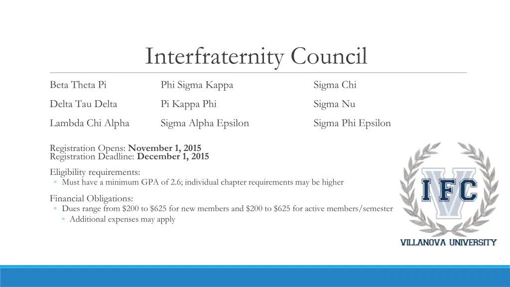 interfraternity council