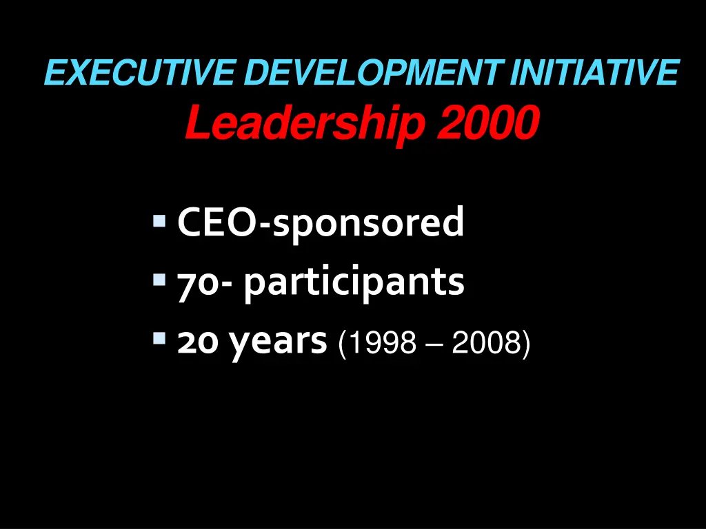 executive development initiative leadership 2000