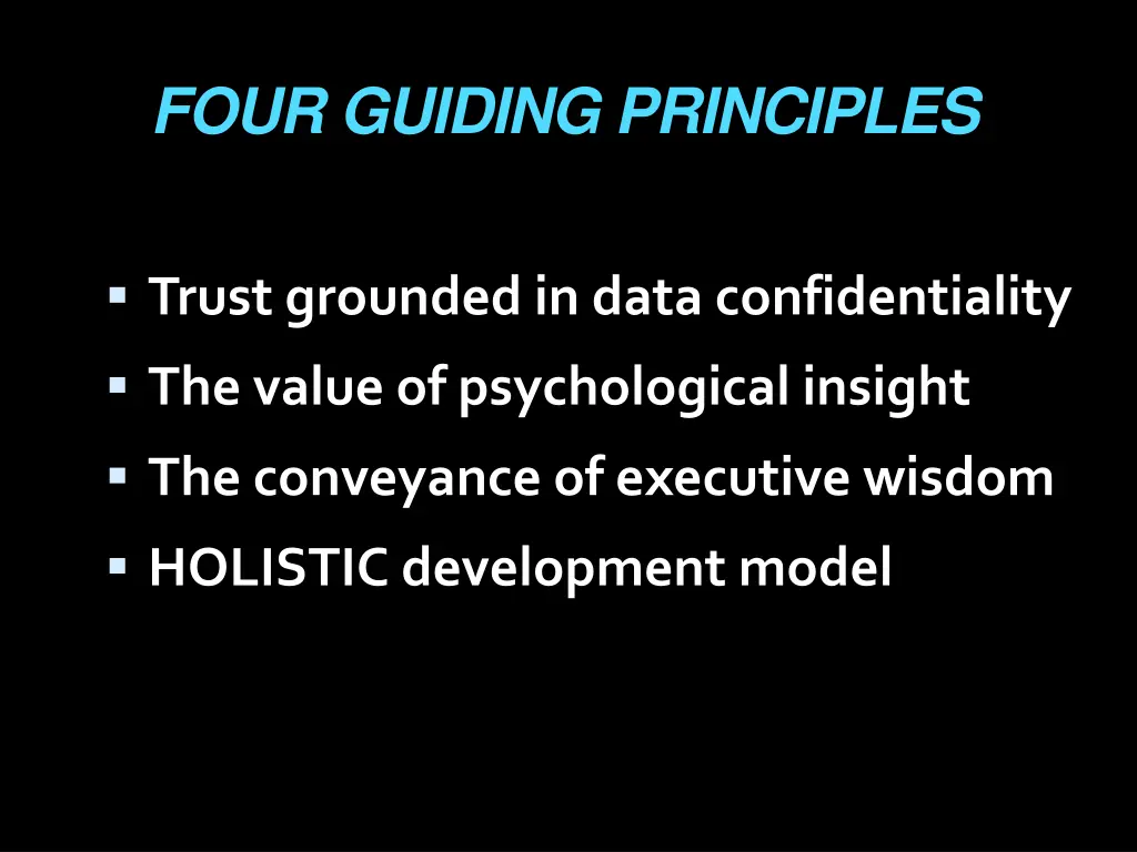four guiding principles