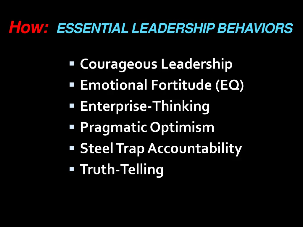 how essential leadership behaviors