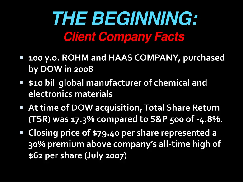 the beginning client company facts
