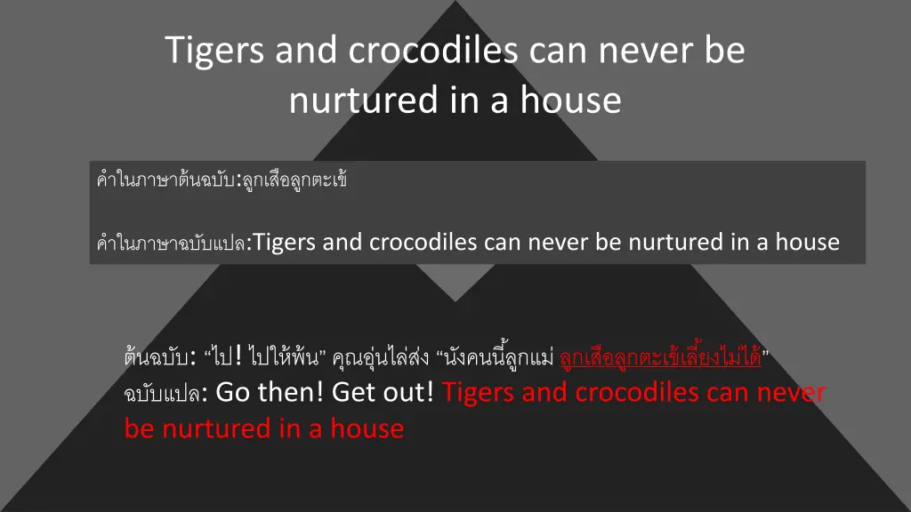 tigers and crocodiles can never be nurtured