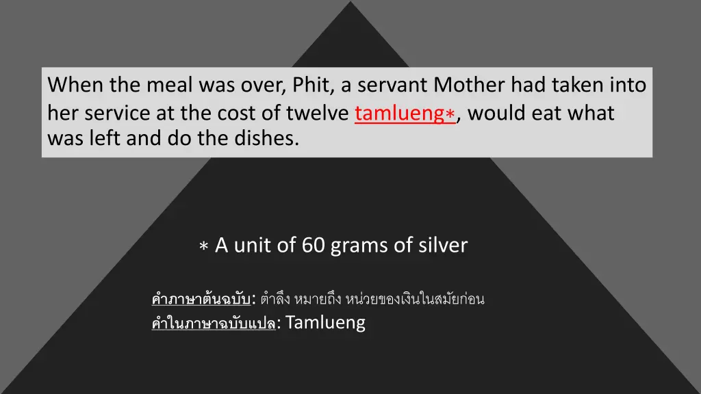 when the meal was over phit a servant mother