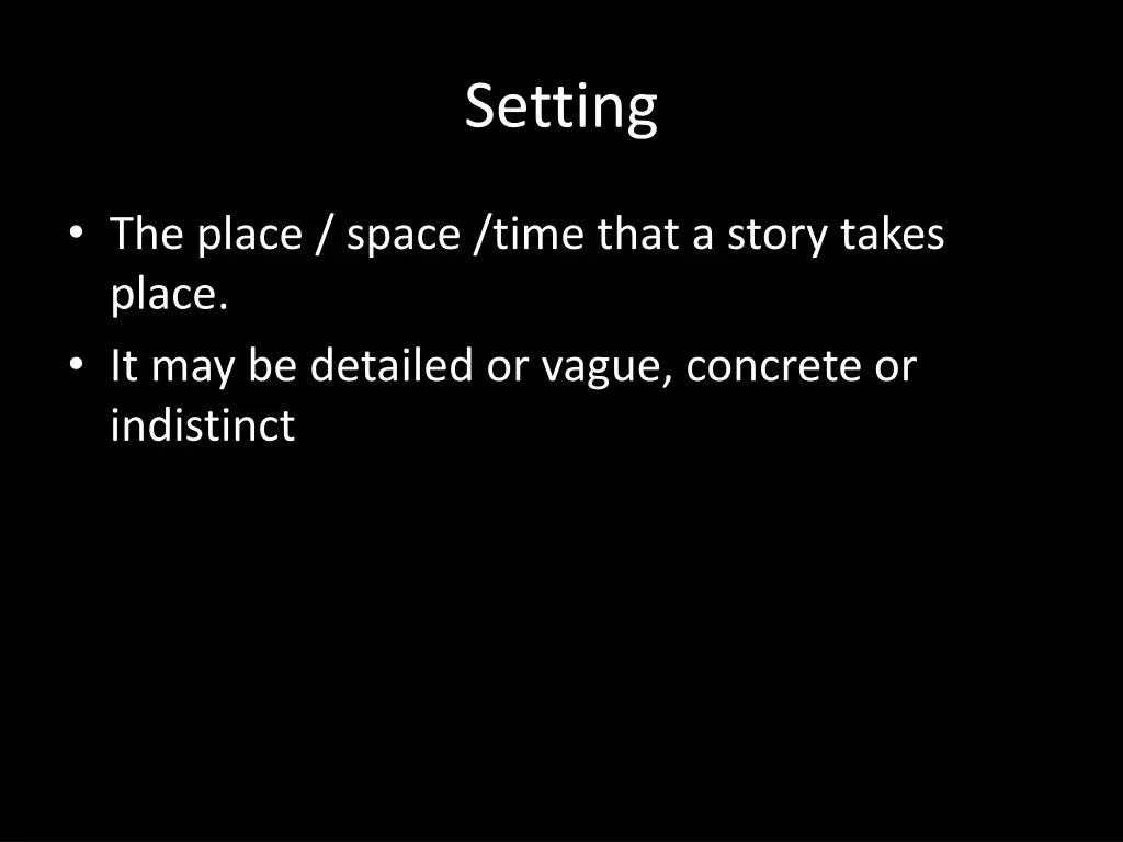 setting