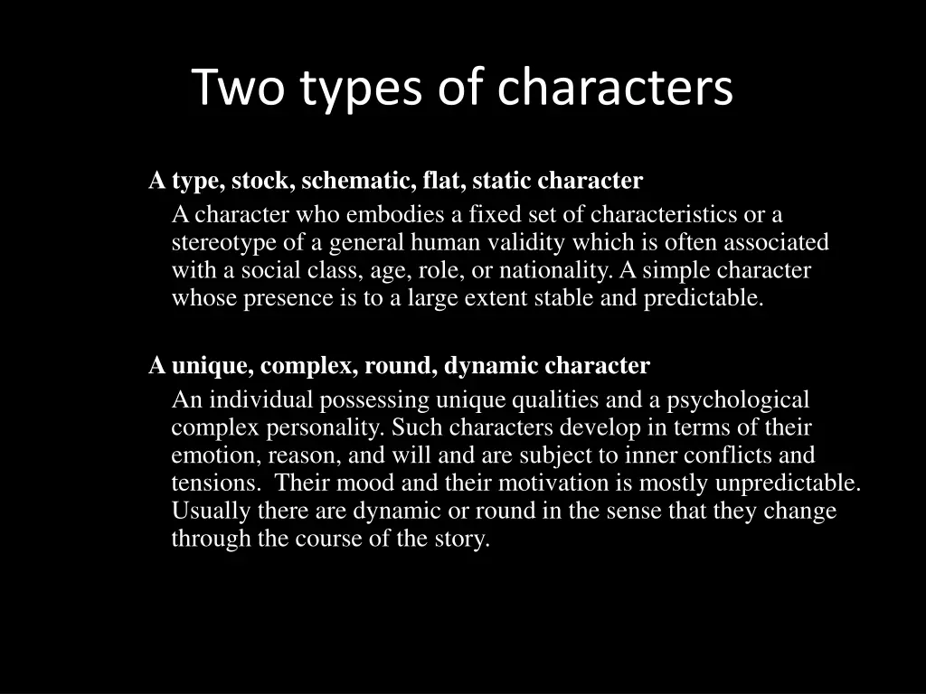 two types of characters
