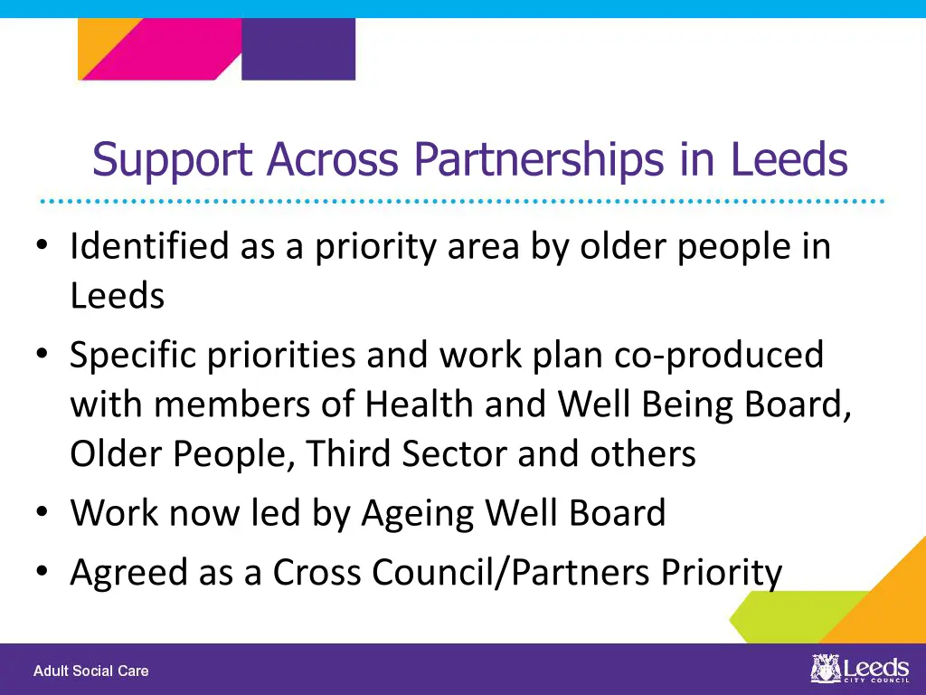 support across partnerships in leeds