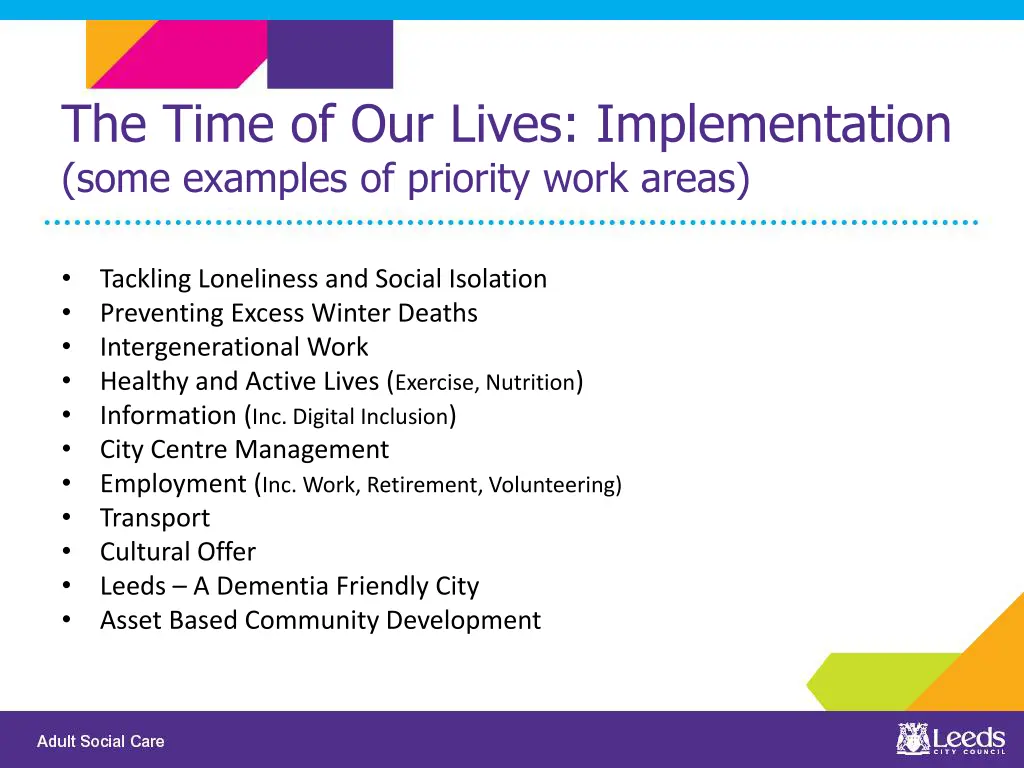 the time of our lives implementation some