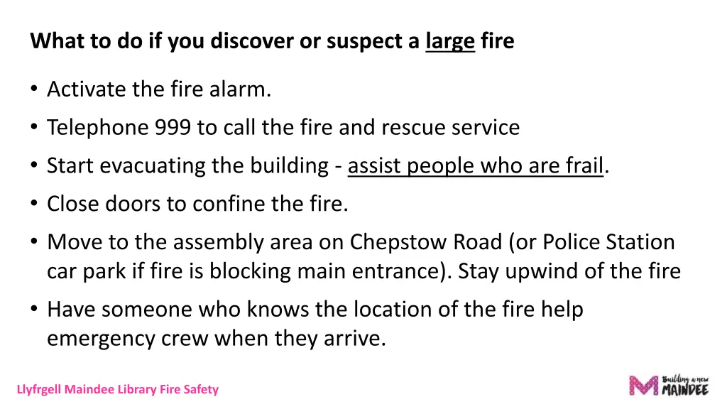 what to do if you discover or suspect a large fire