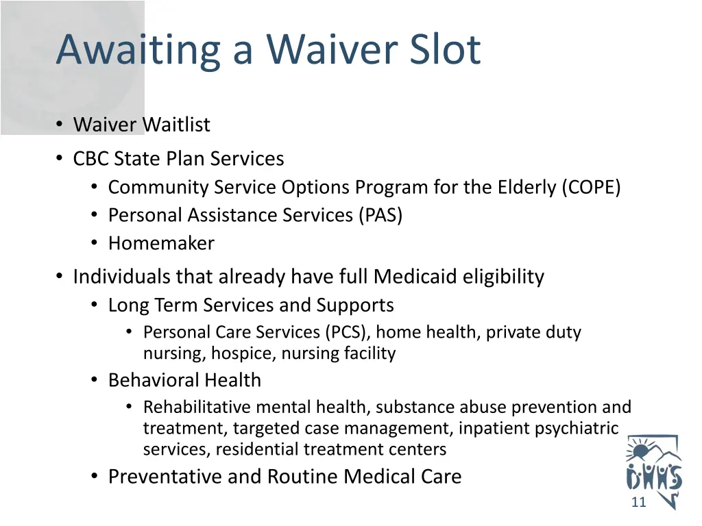 awaiting a waiver slot