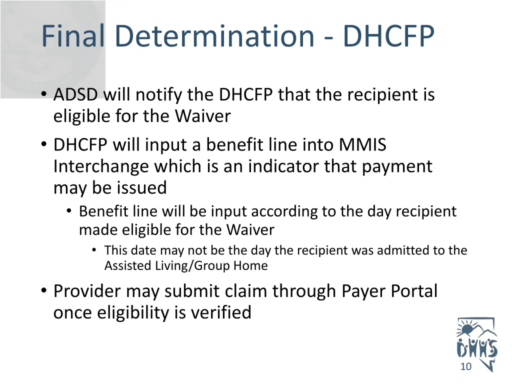 final determination dhcfp