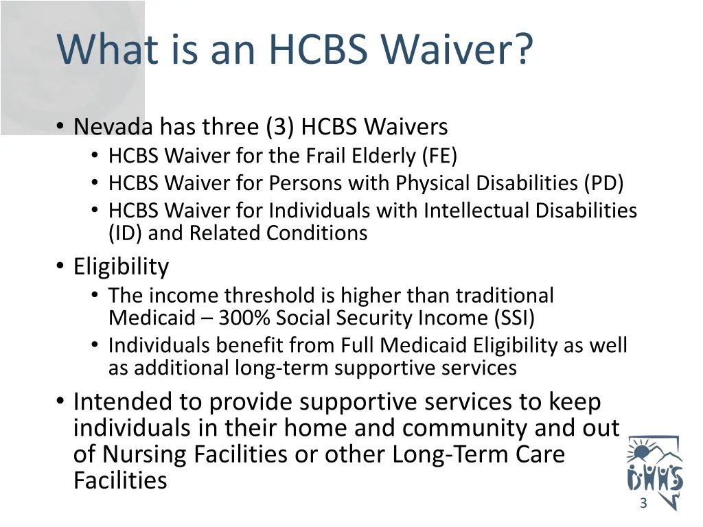 what is an hcbs waiver