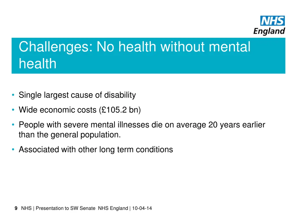 challenges no health without mental health