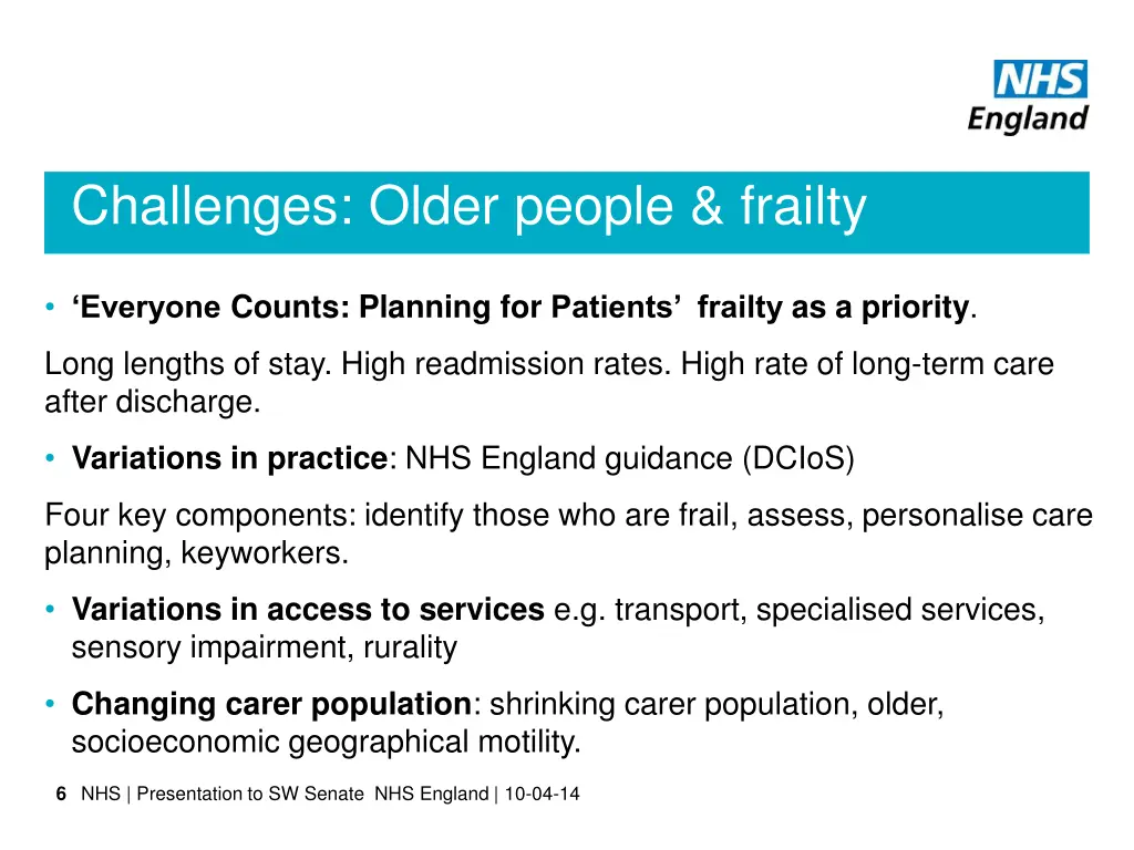 challenges older people frailty