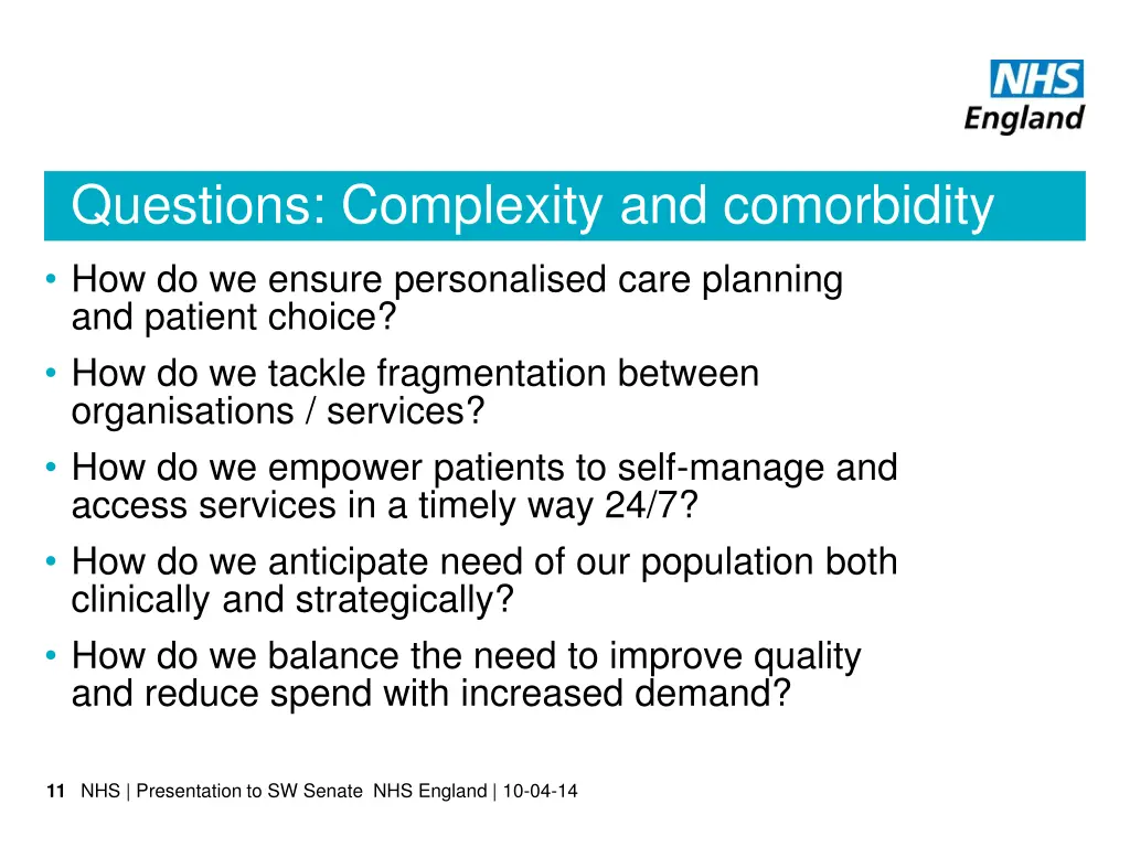 questions complexity and comorbidity