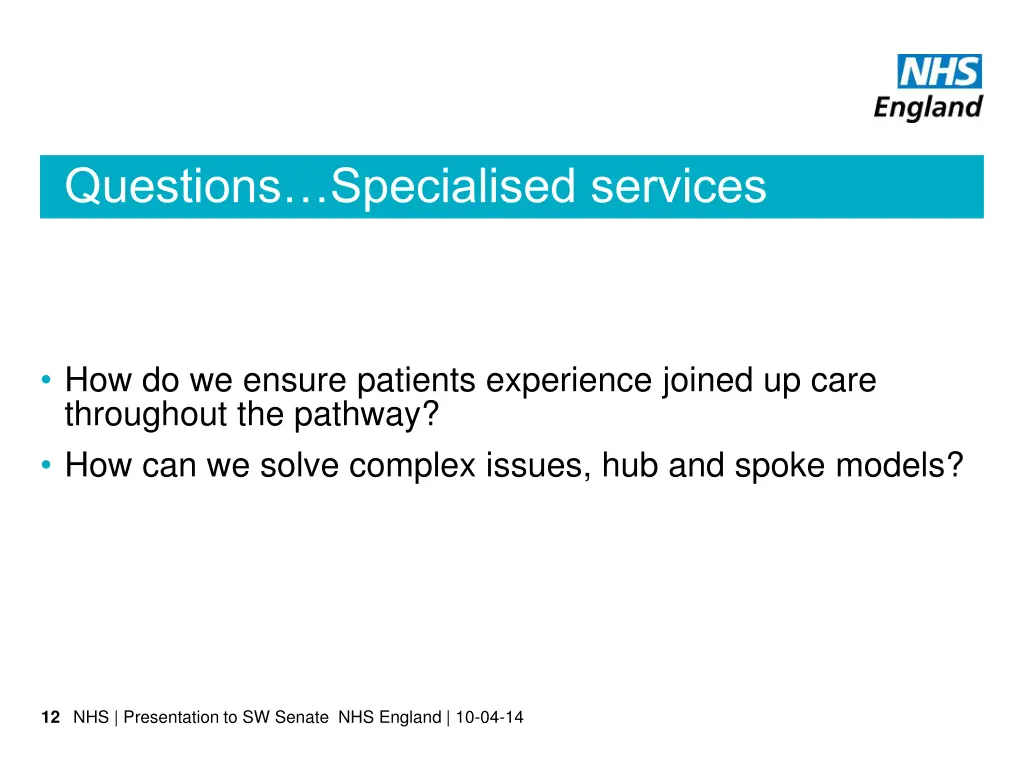 questions specialised services