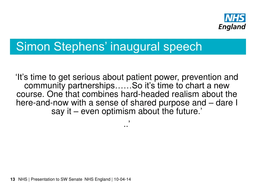 simon stephens inaugural speech