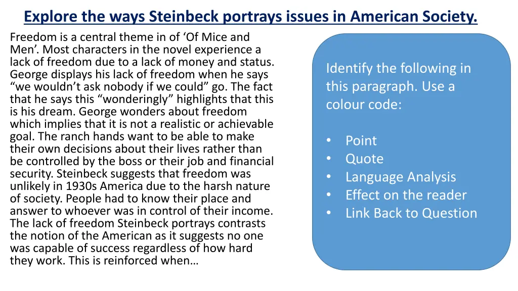 explore the ways steinbeck portrays issues