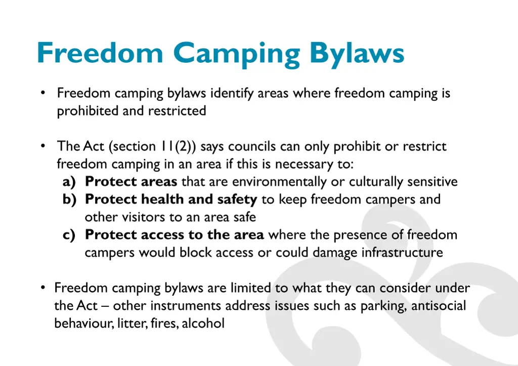 freedom camping bylaws 1