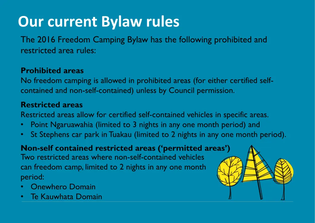 our current bylaw rules the 2016 freedom camping