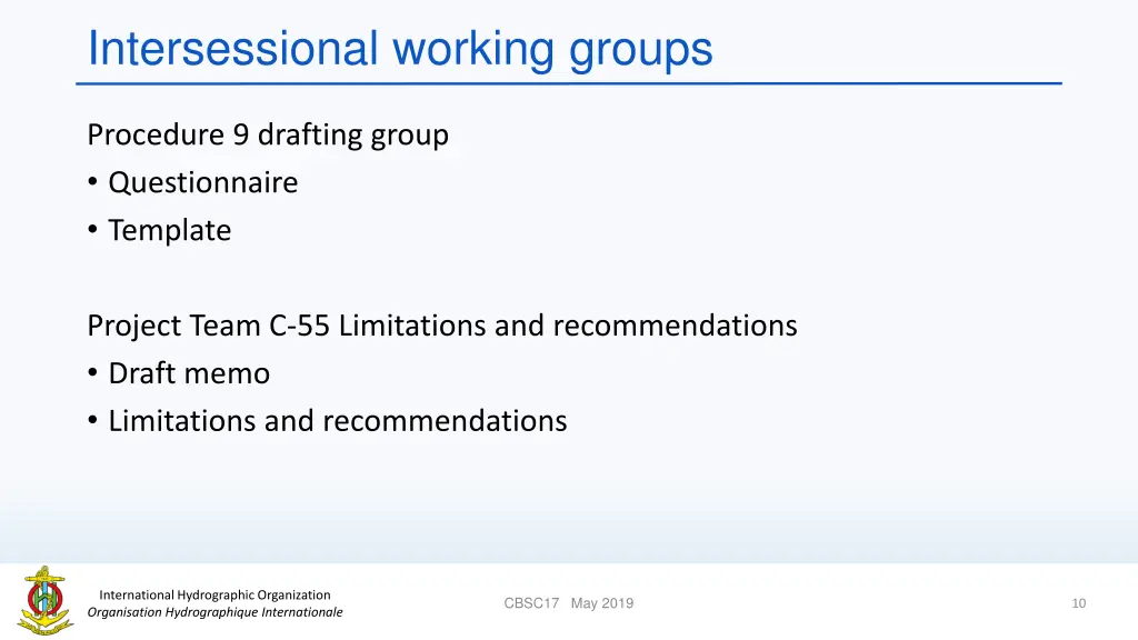 intersessional working groups