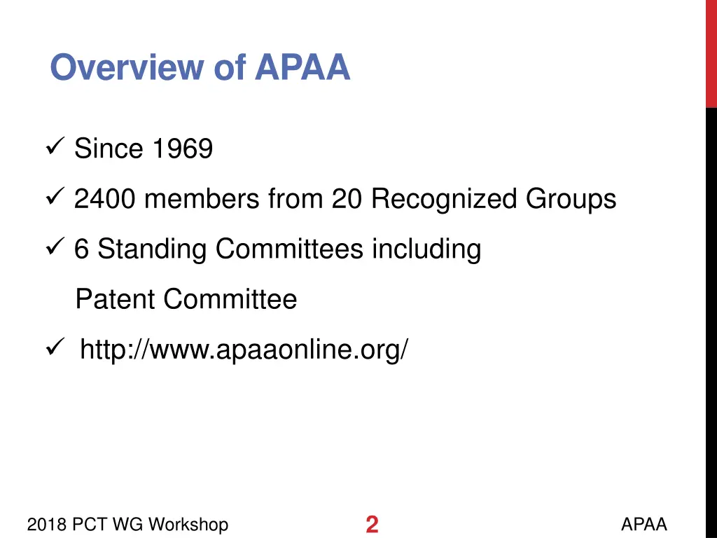 overview of apaa