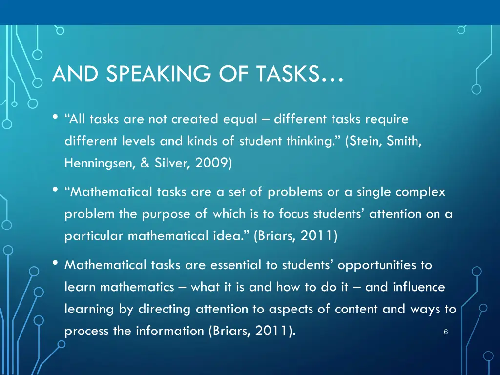 and speaking of tasks