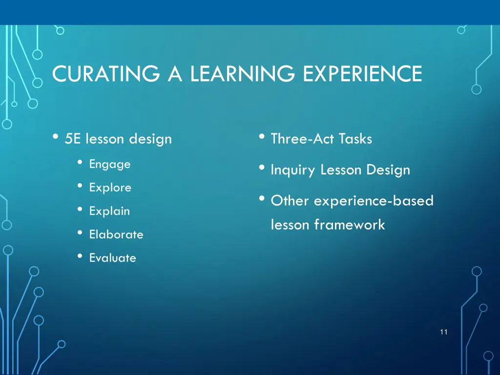 curating a learning experience