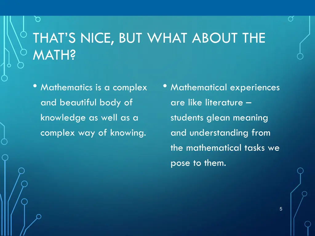 that s nice but what about the math