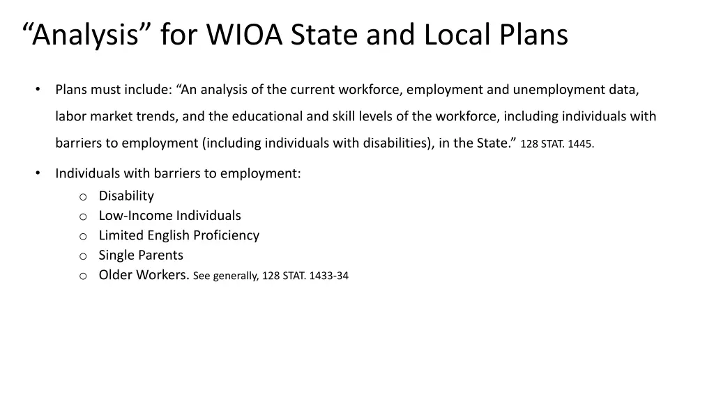 analysis for wioa state and local plans